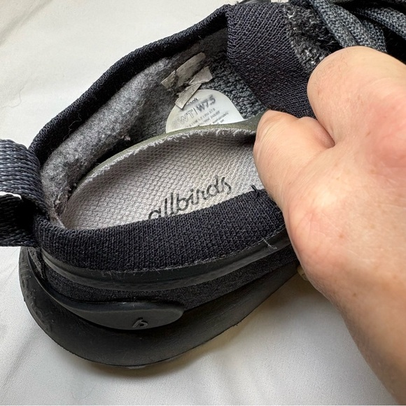 Allbirds Trail Runner SWT Women’s 7.5 Sneakers Black Grey Wool Natural Fibres - Picture 8 of 11